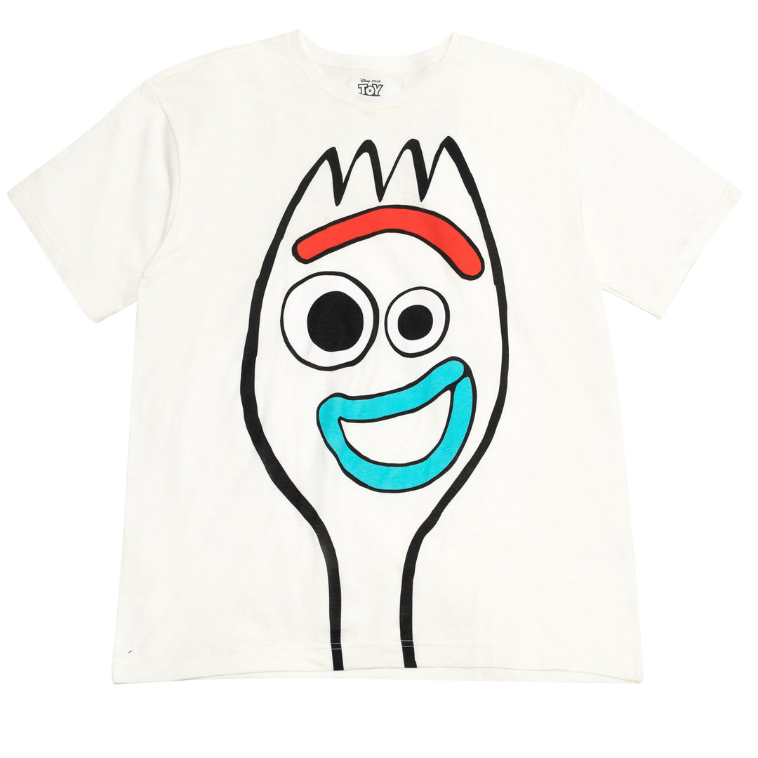 Disney Toy Story Forky Men's Cosplay Short Sleeve T-Shirt Off White