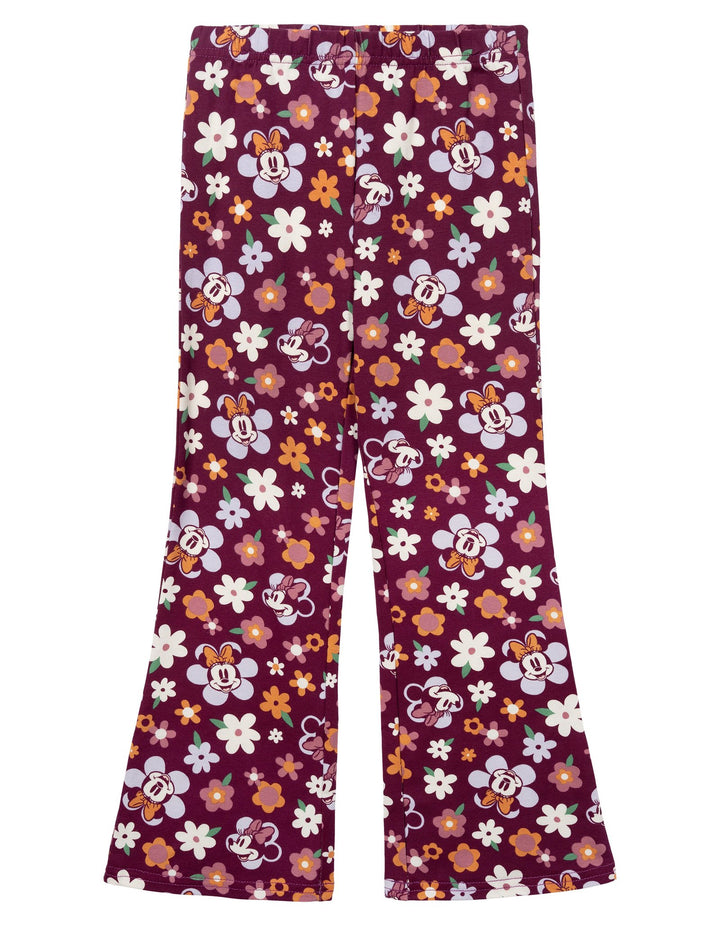 Minnie Mouse Girls' 2-Piece Sweatshirt and Flare Leggings Set Retro Plum
