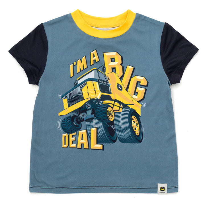 John Deere Boys' 2-Piece Pajama Set Black Dark Gray