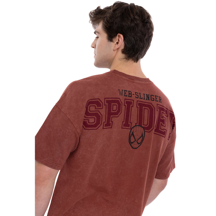 Marvel Spider-Man Men's Short Sleeve T-Shirt Spiderman Rust Red