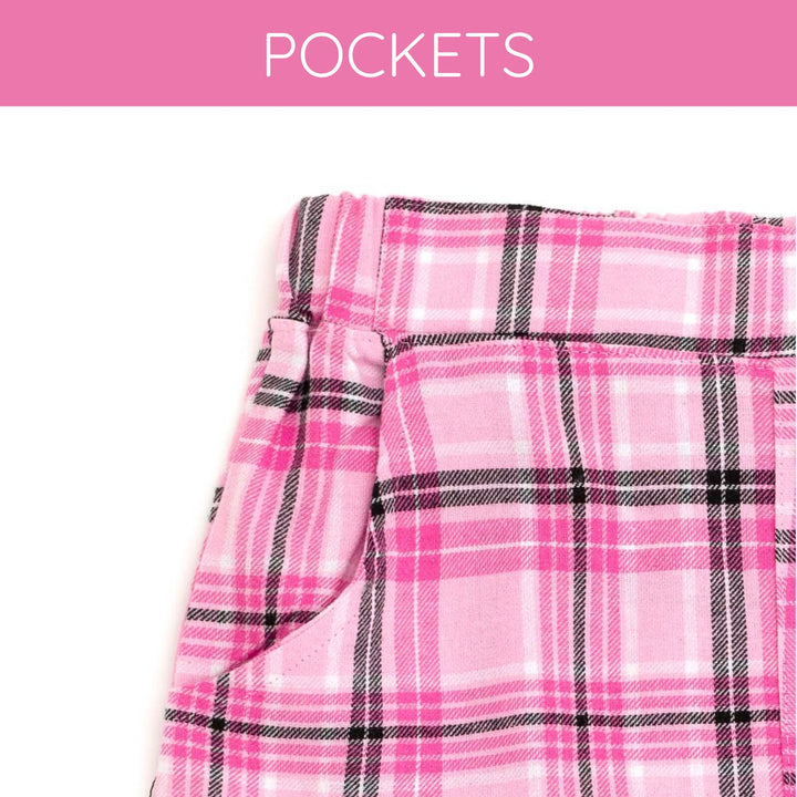 Hello Kitty Girls' 2-Piece Tee and Plaid Skirt Set Pink