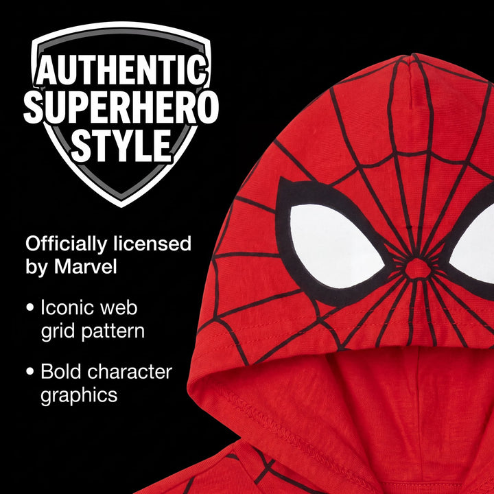 Marvel Spider-Man Adult Men or Women Cosplay Hooded T-Shirt Red Blue