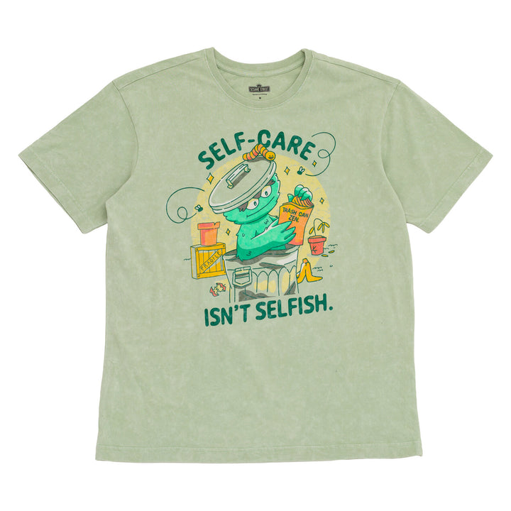 Sesame Street Oscar the Grouch Crewneck Short Sleeve T-Shirt Mineral Wash