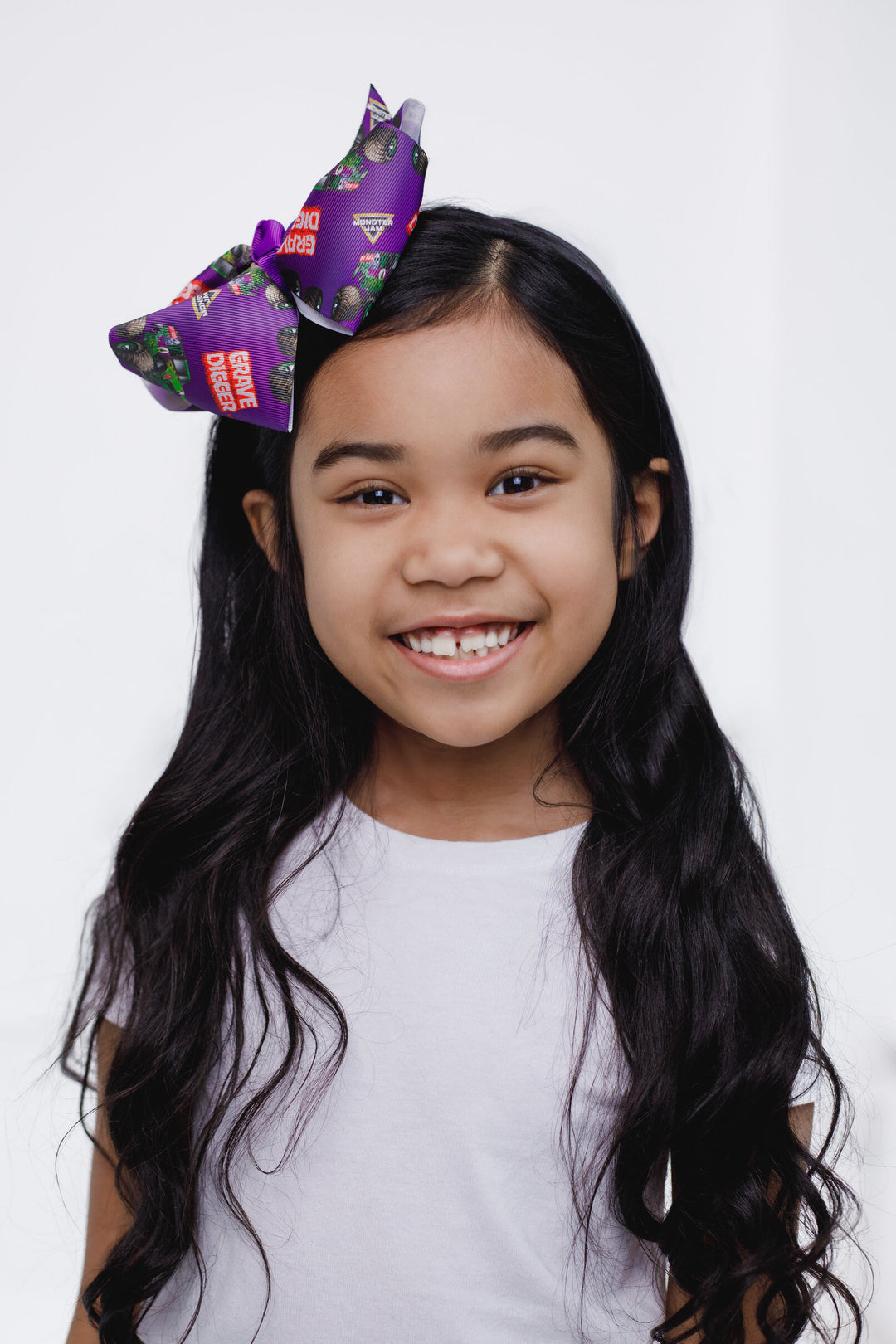 Monster Jam Grave Digger Bow Headband Purple