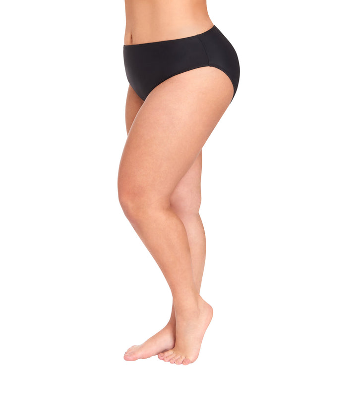 LYSA Adult Men or Women Swimwear Bikini Bottom Midnight Black