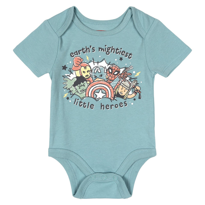 Marvel Avengers Baby Boy or Girl Bodysuit and Blanket Gift Set Slate Blue