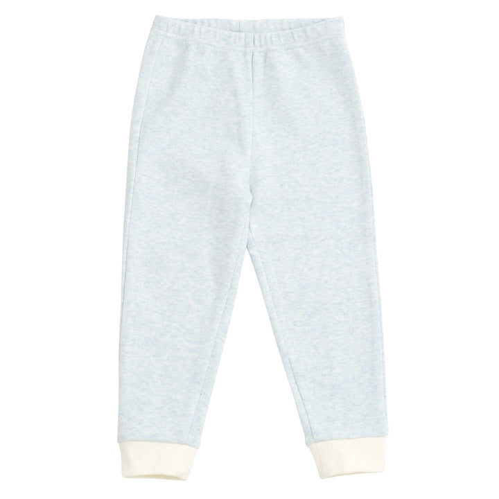 Cozeeme Loungewear 2-Piece Tee and Pants Set Heather Blue Ivory