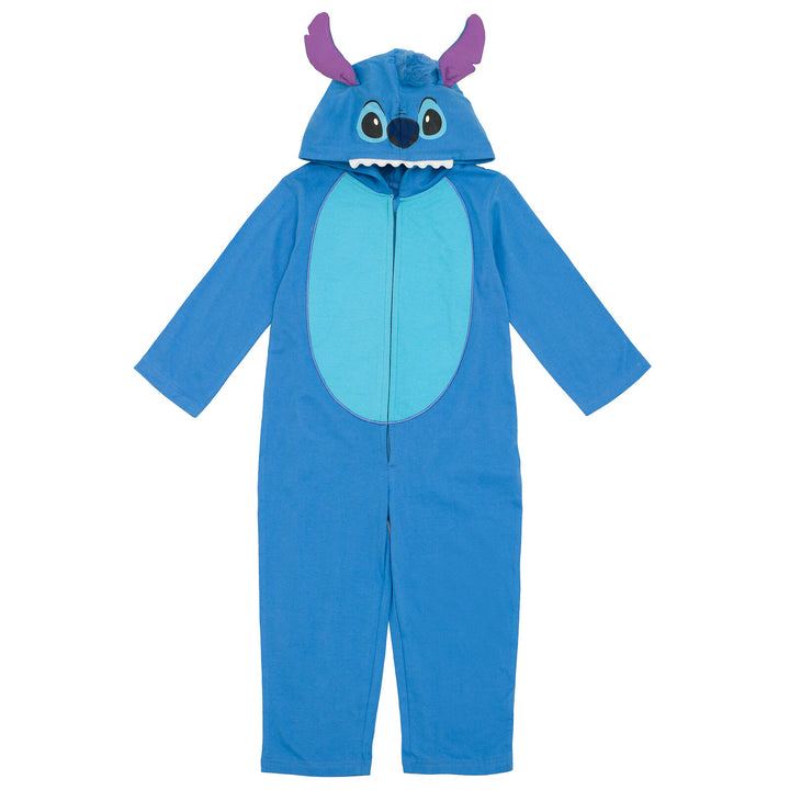 Lilo & Stitch Boys' Cosplay Hooded One Piece Blue