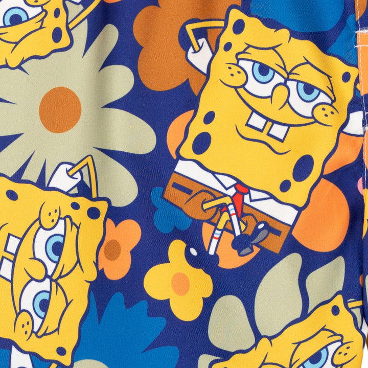 SpongeBob SquarePants Boys' Swim Trunks Navy Floral