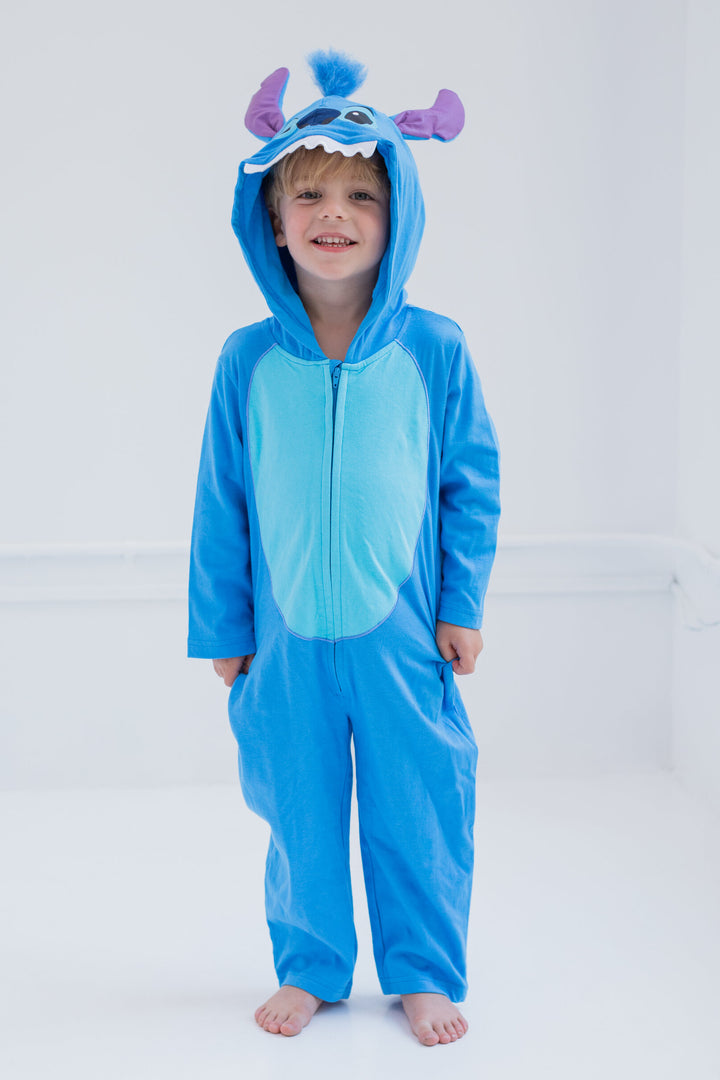 Lilo & Stitch Boys' Cosplay Hooded One Piece Blue