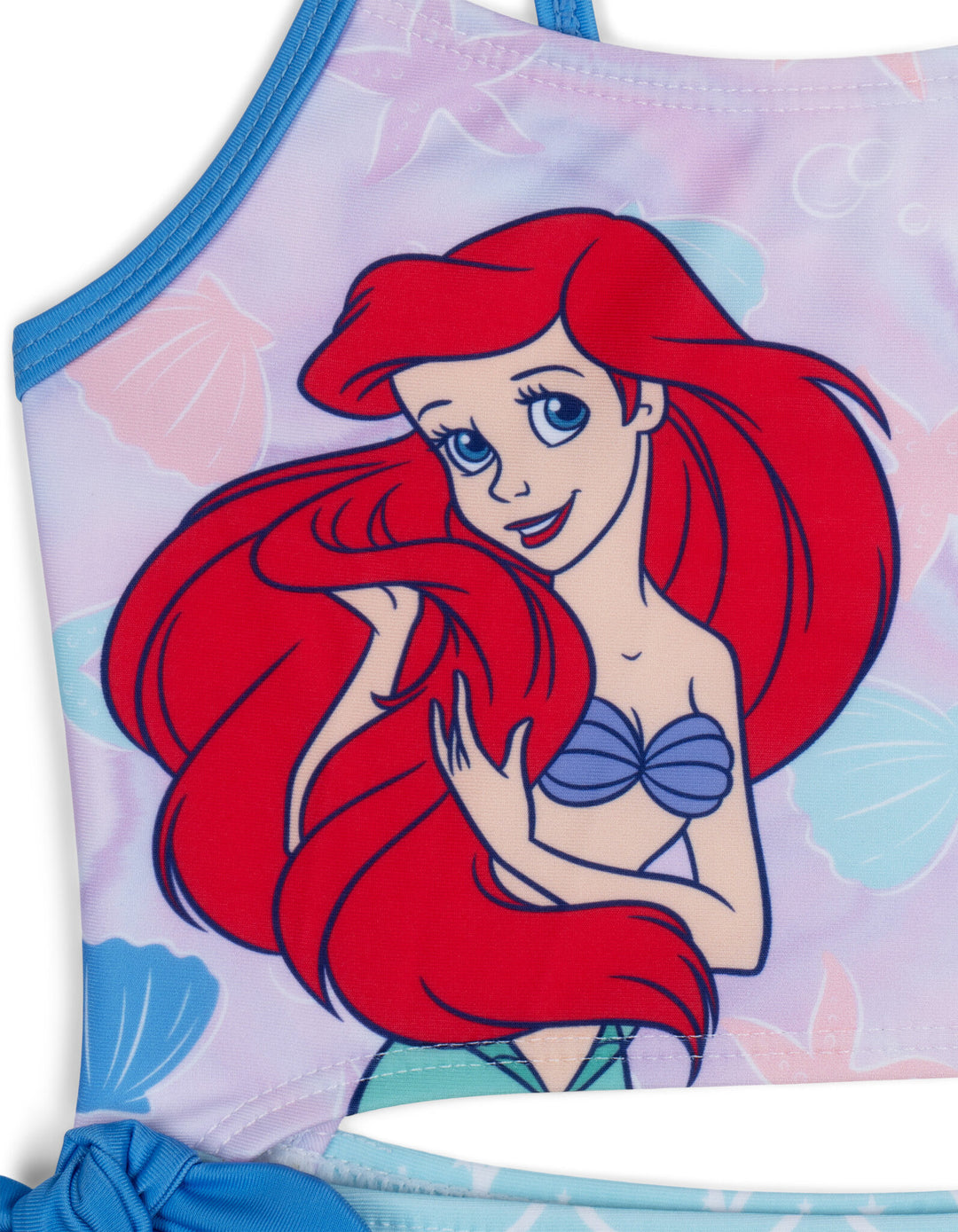 The Little Mermaid Princess Ariel Girls' One Piece Bathing Suit Lavender Blue