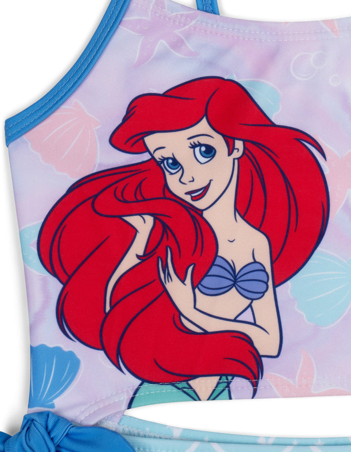 The Little Mermaid Princess Ariel Girls' One Piece Bathing Suit Lavender Blue