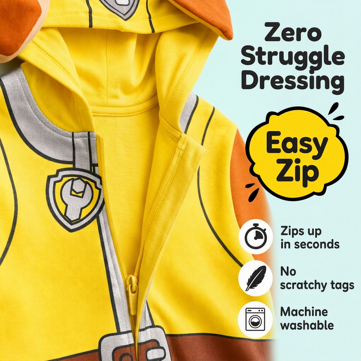 Paw Patrol Rubble Cosplay Hooded One Piece Yellow