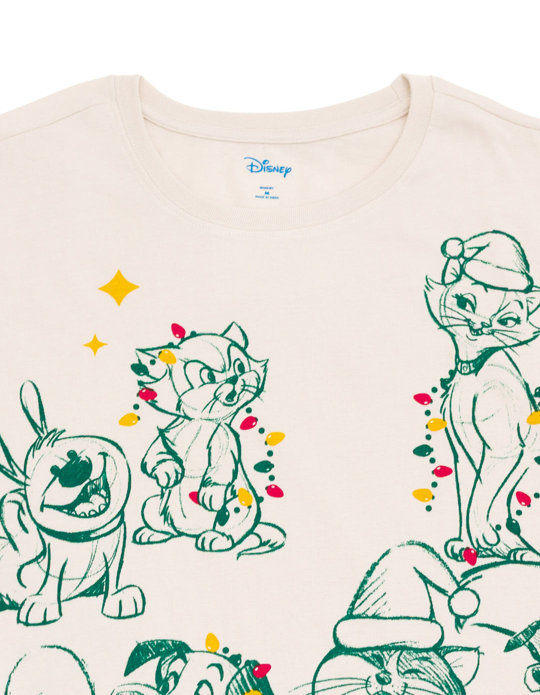 Disney Classics Adult Men or Women Holiday Short Sleeve T-Shirt Ivory