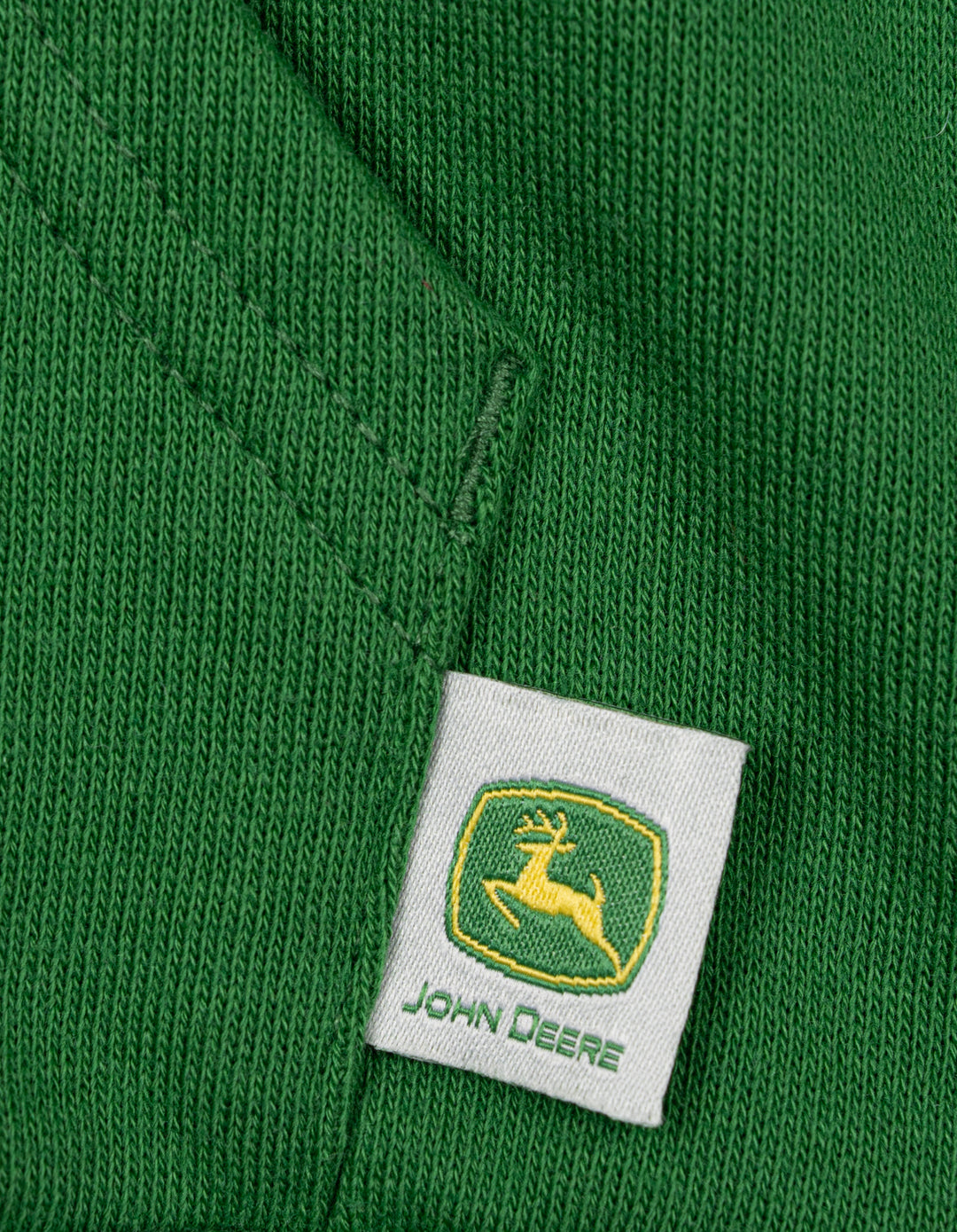John Deere Boys' Fleece Zip-Up Hoodie Green Cream