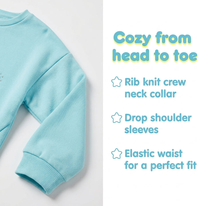 Hello Kitty Girls' Fleece 2-Piece Sweatshirt and Joggers Set Cinnamoroll Blue