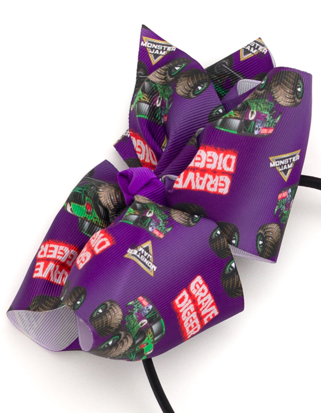 Monster Jam Grave Digger Bow Headband Purple