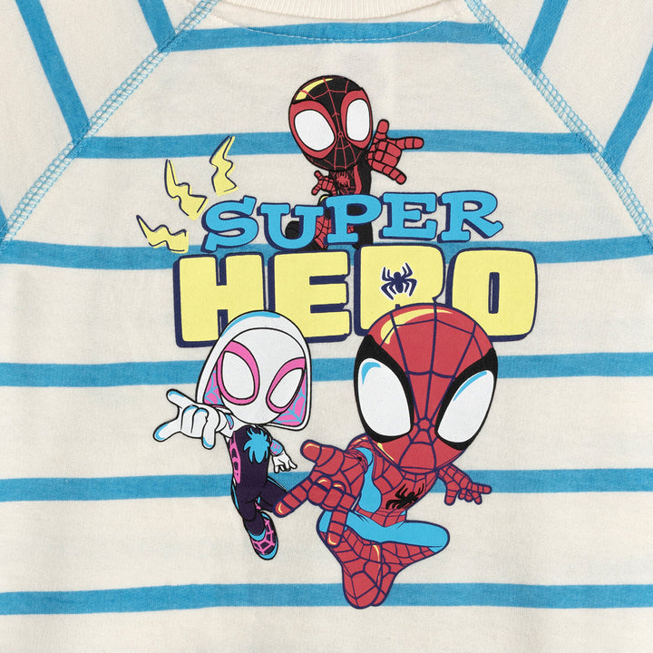 Marvel Spidey and His Amazing Friends Boys' 2-Piece T-Shirt and Shorts Set Ivory Blue