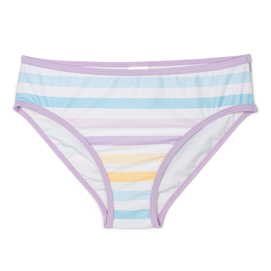 Lilo & Stitch Girls' 2-Piece Swimwear Bikini Top and Bottom Set Purple Stripe