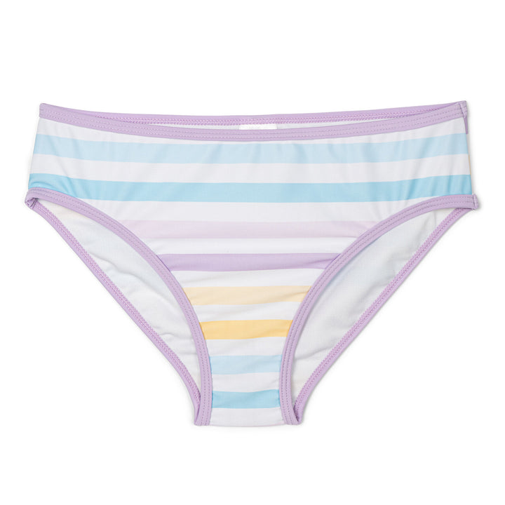 Lilo & Stitch Girls' 2-Piece Swimwear Bikini Top and Bottom Set Purple Stripe