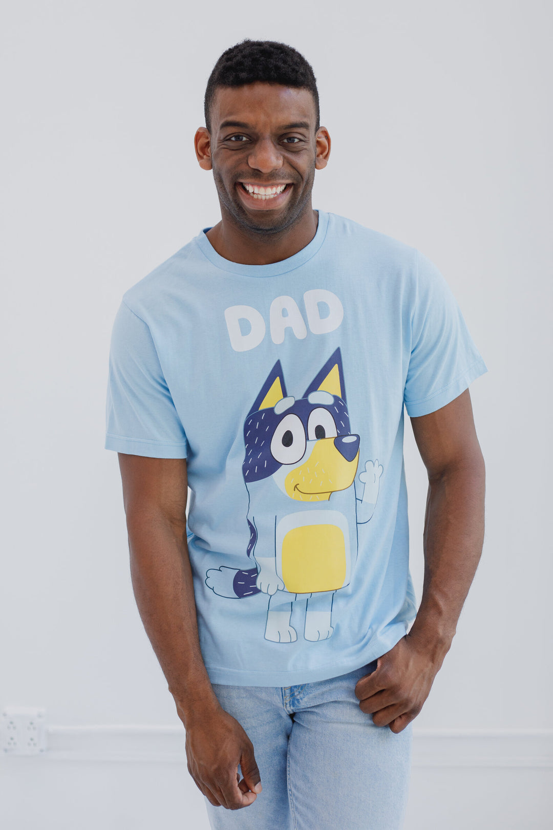 Bluey Matching Family Short Sleeve T-Shirt Bandit Light Blue