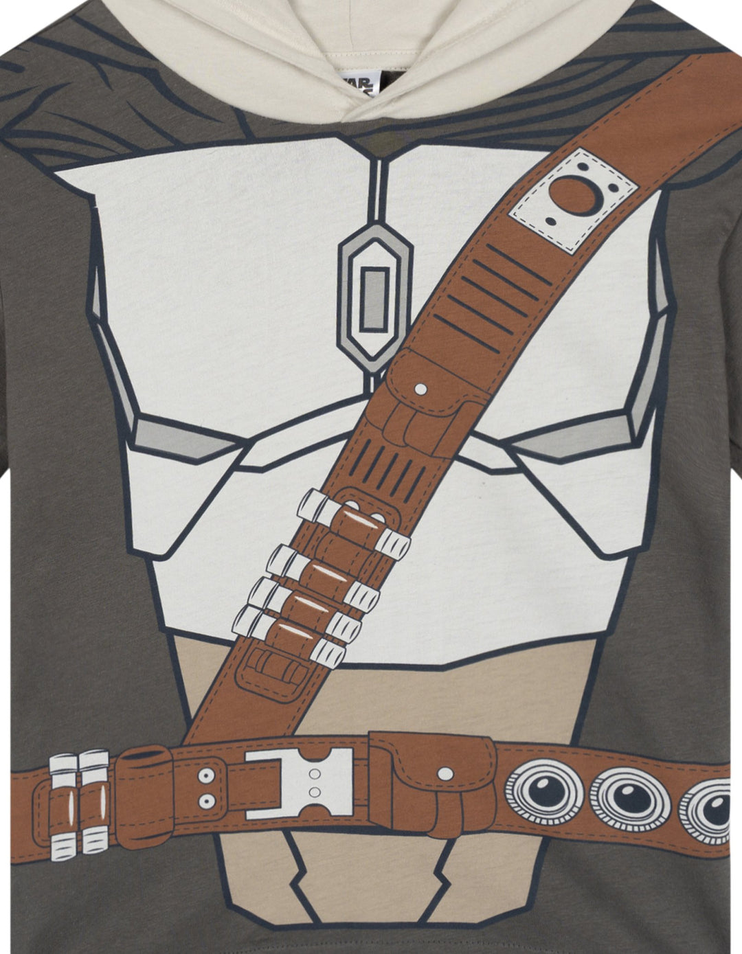 Star Wars The Mandalorian Adult Men or Women Cosplay Hooded T-Shirt Grey