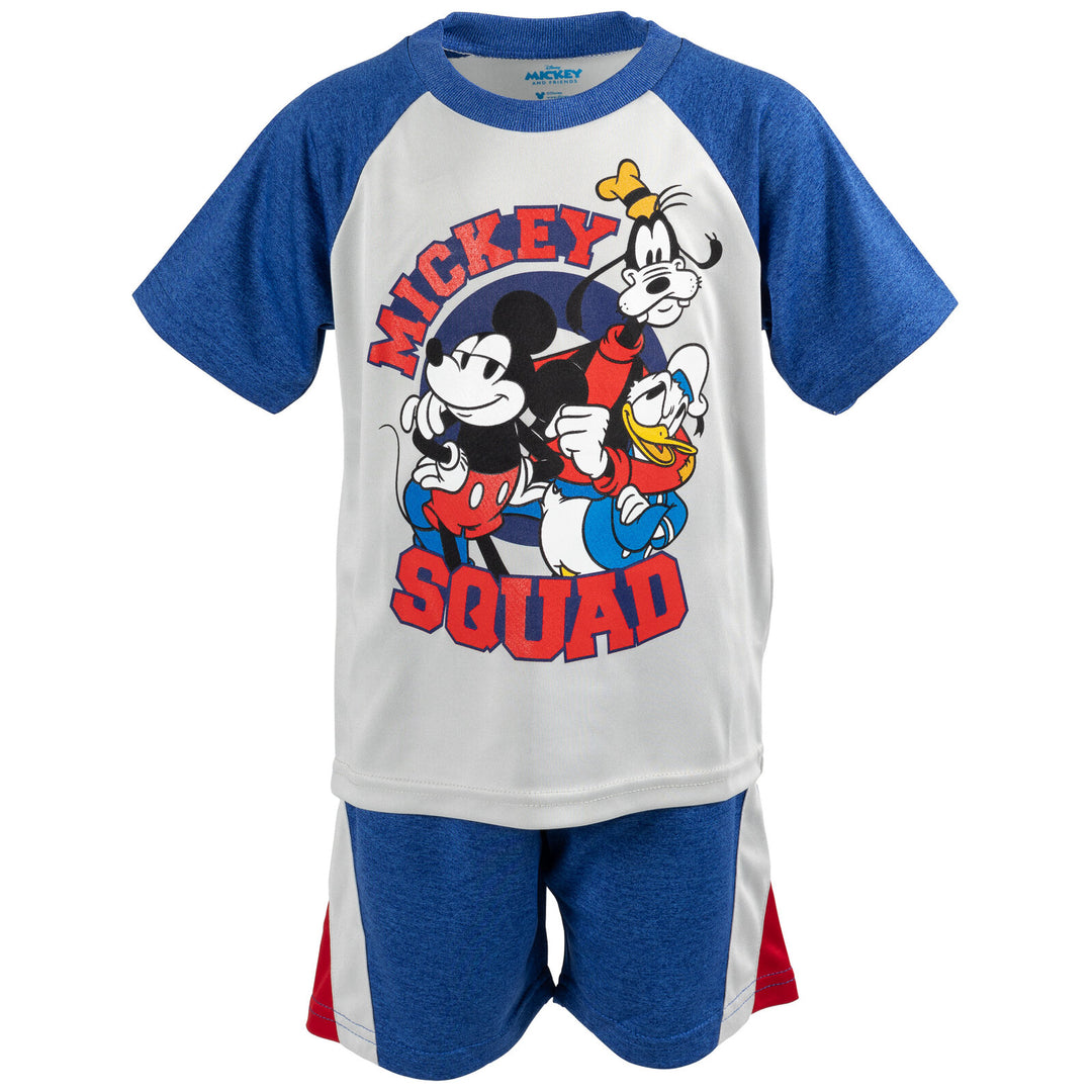 Disney Mickey Mouse Toddler Boys' 3-Piece Tee Tank and Shorts Set Blue Red