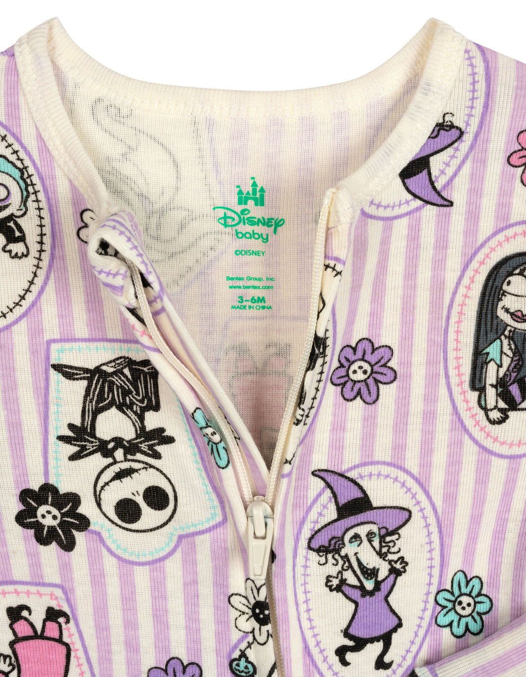 Nightmare Before Christmas Baby Girls' 2-Pack Footed Sleep N' Play Jack Sally Purple