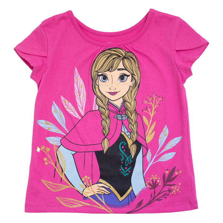 Frozen Girls' T-Shirt and Tutu Skirt Set with Scrunchie Pink Anna