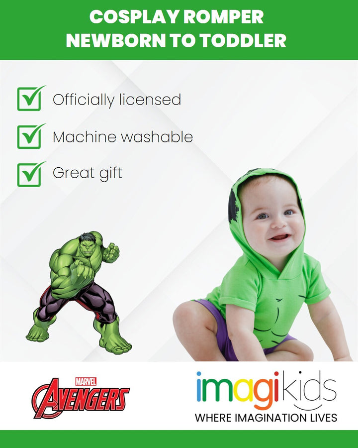 Marvel Avengers The Hulk Cosplay Hooded Romper Green Purple