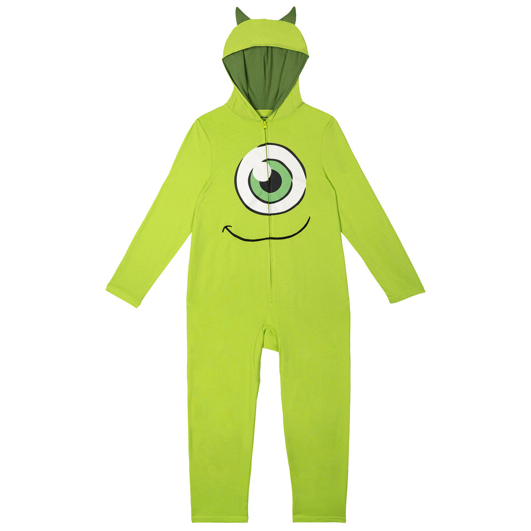 Monsters Inc. Mike Wazowski Adult Men or Women Cosplay Hooded One Piece Lime Green