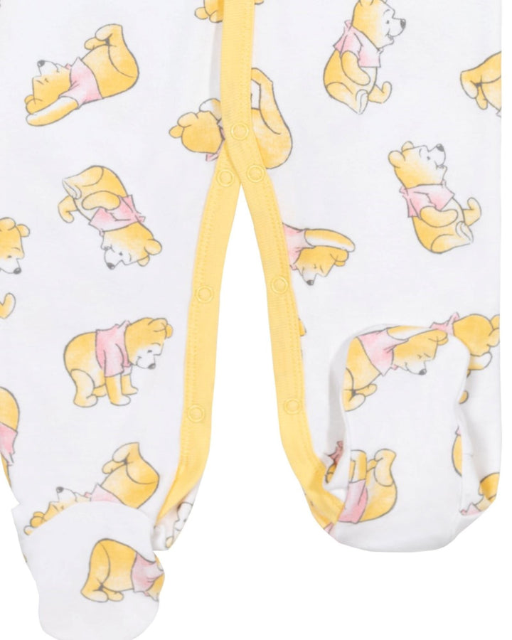 Disney Winnie the Pooh 2-Pack Footed One-Piece Sleep N' Play White Grey
