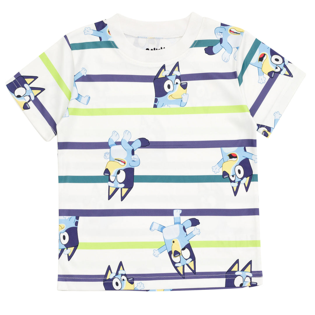 Bluey Boys' 3-Pack Athletic T-Shirts Navy Teal Lime