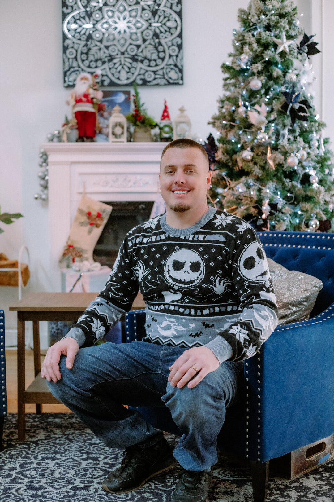 Nightmare Before Christmas Holiday Sweater Jack Skellington Black