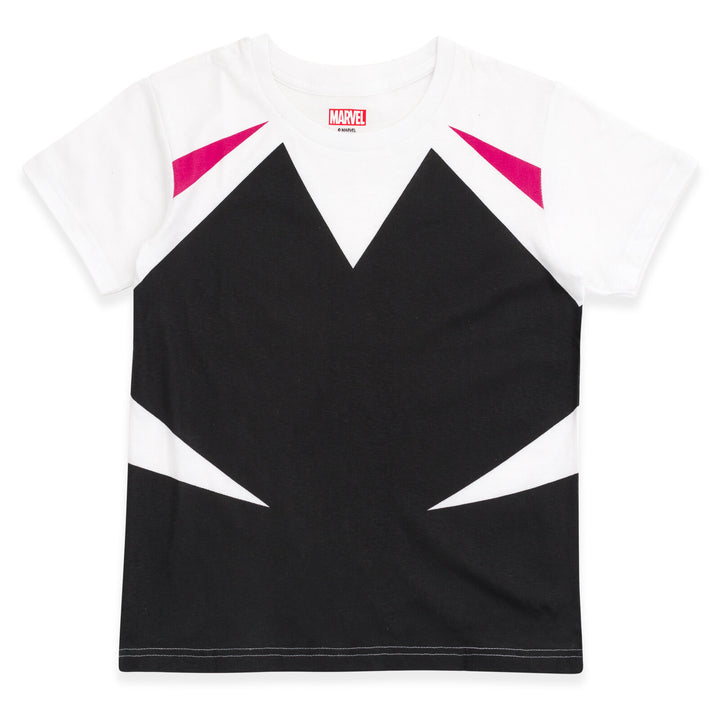Marvel Spider-Verse Girls' Cosplay Short Sleeve T-Shirt White Ghost
