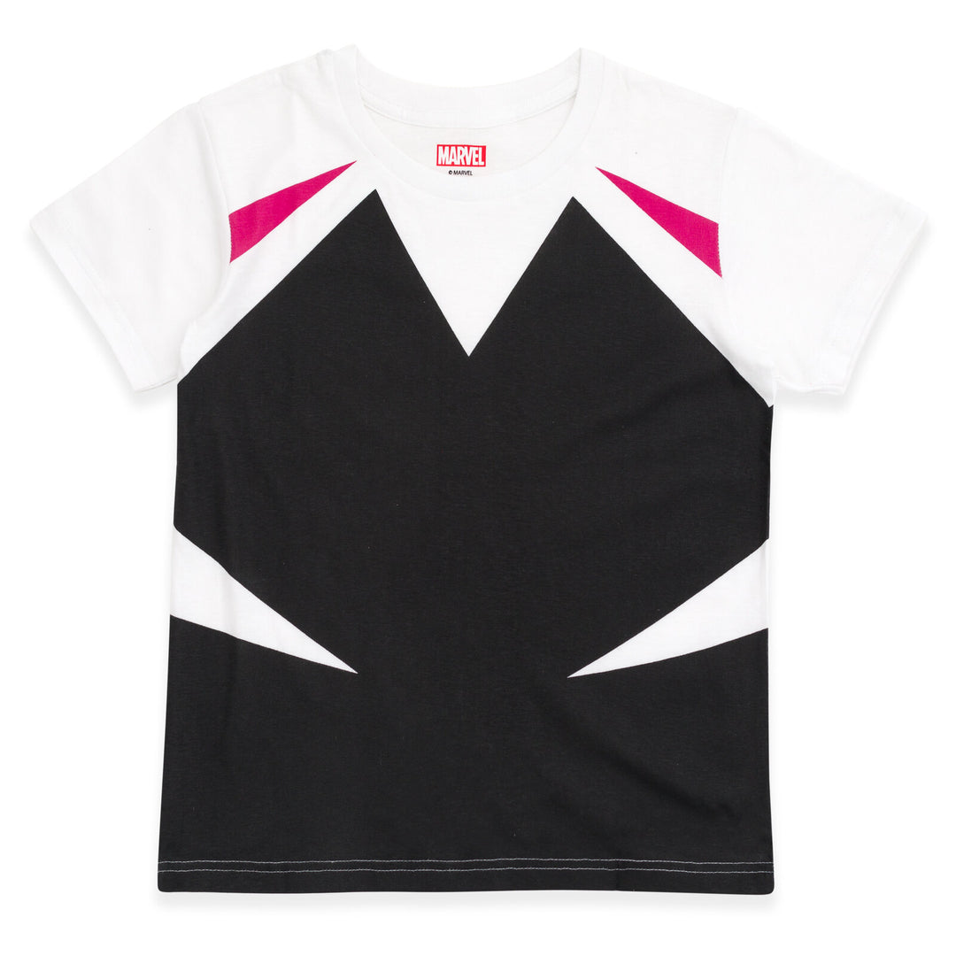 Marvel Spider-Verse Girls' Cosplay Short Sleeve T-Shirt White Ghost