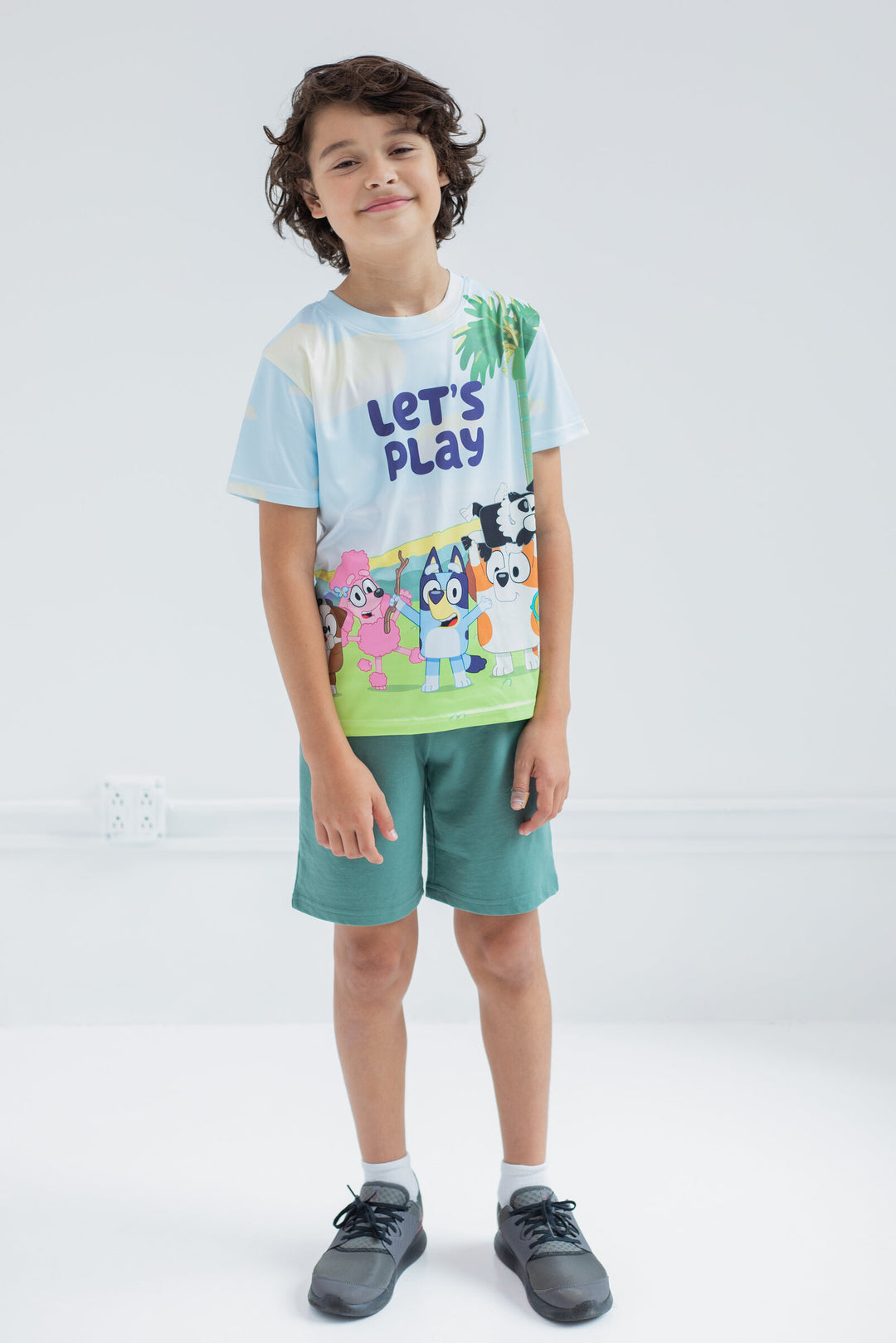 Bluey Boys' T-Shirt and Sublimated Shorts Set Forest Green