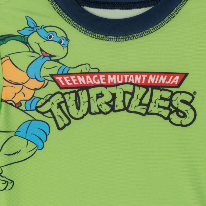 Teenage Mutant Ninja Turtles 2-Piece Rash Guard and Swim Trunks Set Navy Green