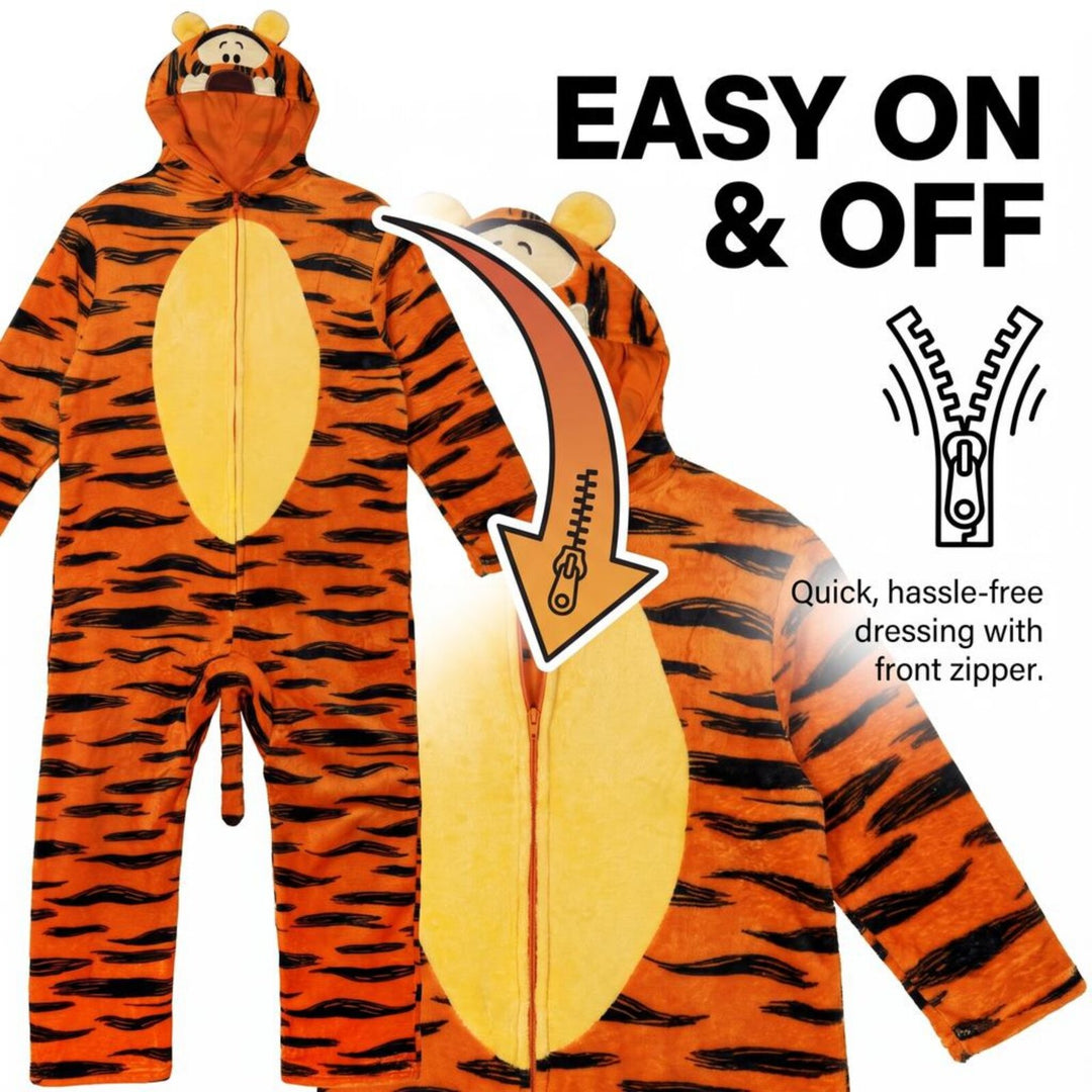 Disney Winnie the Pooh Tigger Adult Men or Women Coverall Stripe Orange