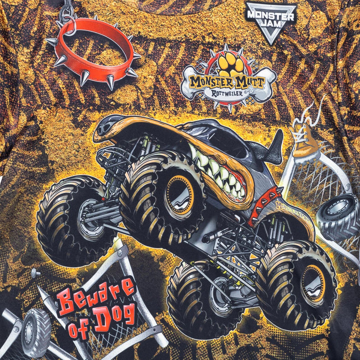Monster Jam Monster Mutt Boys' Athletic Short Sleeve T-Shirt Brown