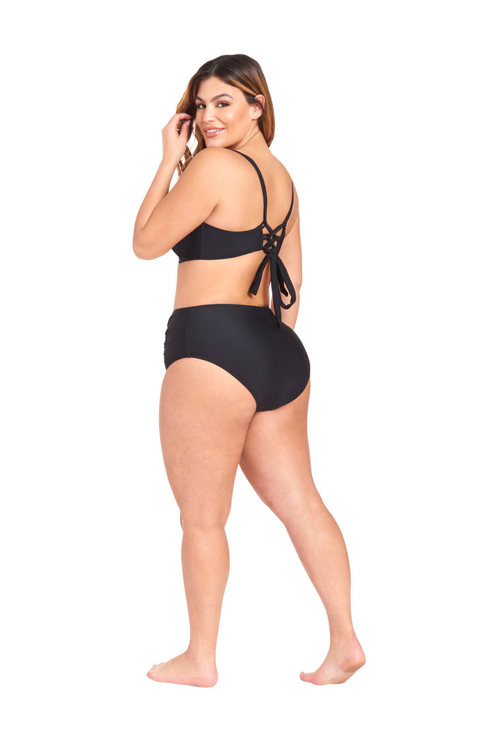 LYSA Women's Swimwear Bikini Bottom Midnight Black