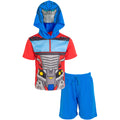Transformers Optimus Prime Cosplay Hooded Tee and Shorts Set Blue Red