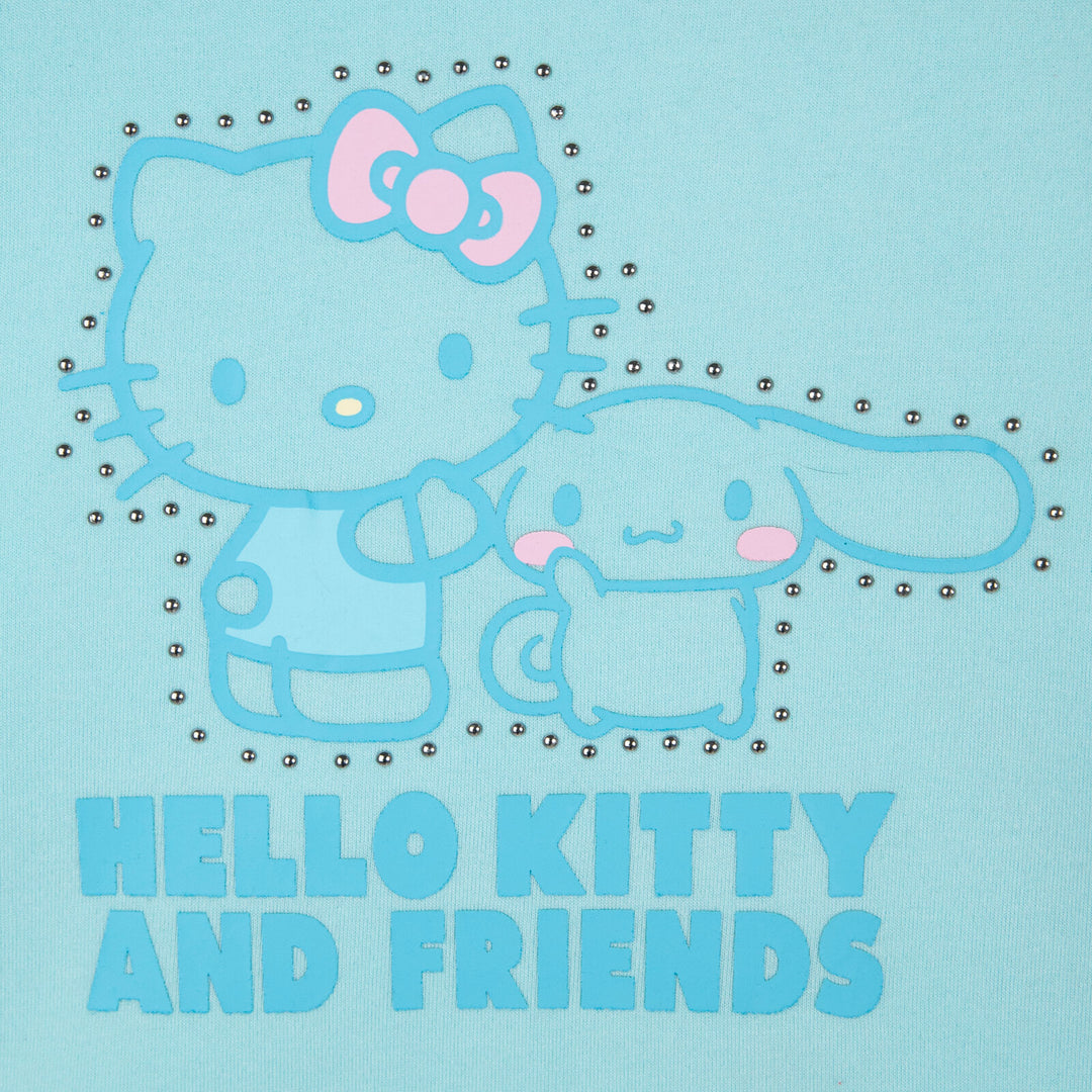 Hello Kitty Girls' Fleece 2-Piece Sweatshirt and Joggers Set Cinnamoroll Blue