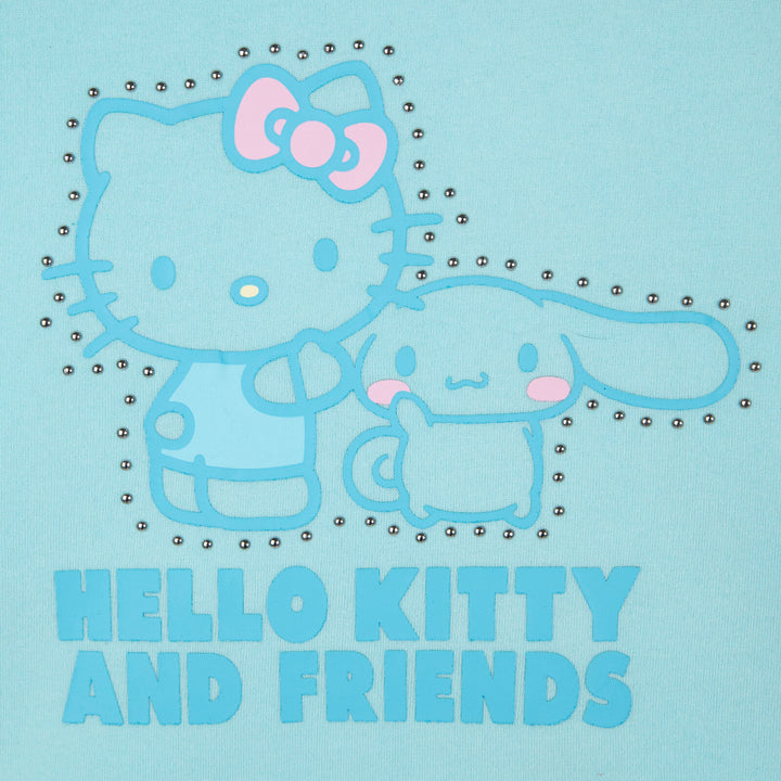 Hello Kitty Girls' Fleece 2-Piece Sweatshirt and Joggers Set Cinnamoroll Blue