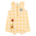 Disney Winnie the Pooh Baby Boys' Cotton Gauze Sleeveless Shorty Romper Tan