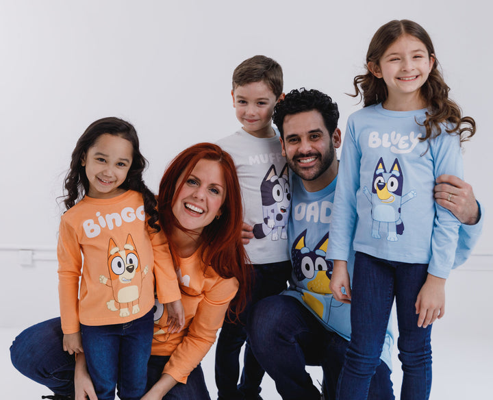 Bluey Bandit Dad Men's Cosplay Long Sleeve Tee Soft Blue