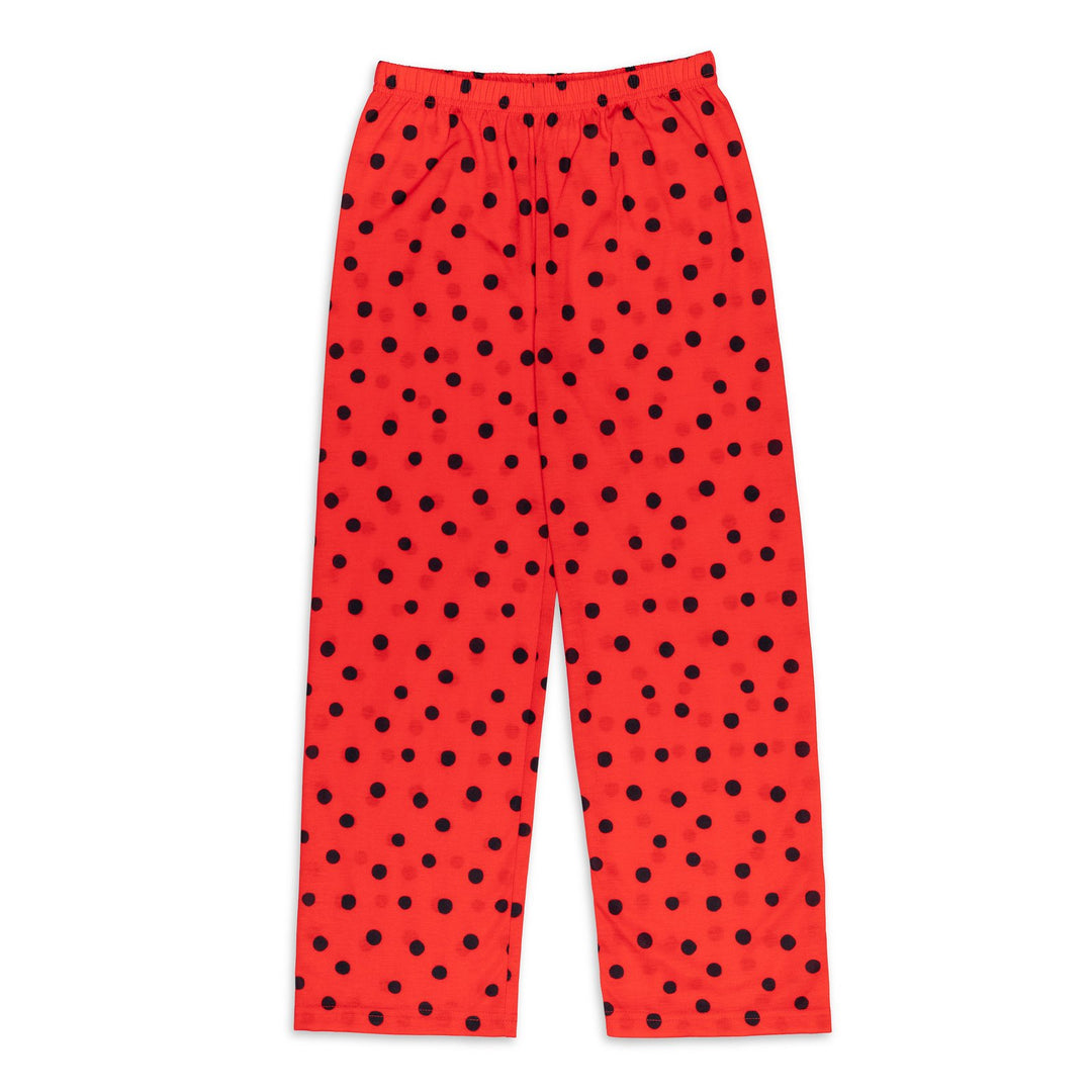 Miraculous Ladybug Girls' Cosplay Pajama Shirt and Pants Set Red
