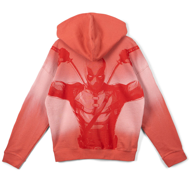 Deadpool Men's Fleece Pullover Hoodie Coral Pink