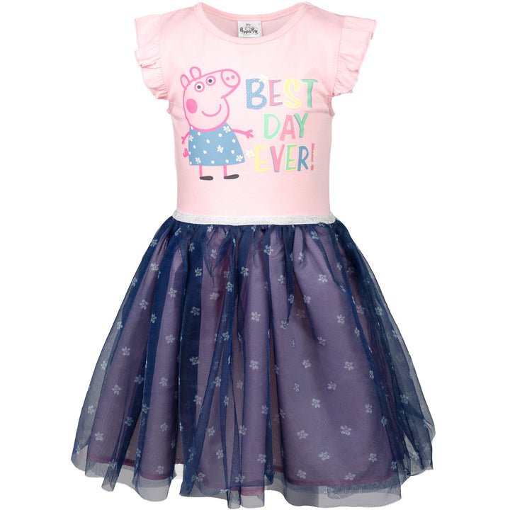 Peppa Pig Girls' Glitter Tutu Dress Pink Navy