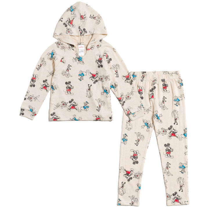 Disney Mickey Mouse Boys' Hoodie and Hacci Pants Set Heather Beige